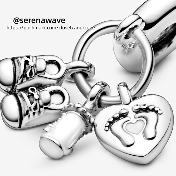 Pandora Baby Bottle & Shoes Dangle Charm - Picture 4 of 6